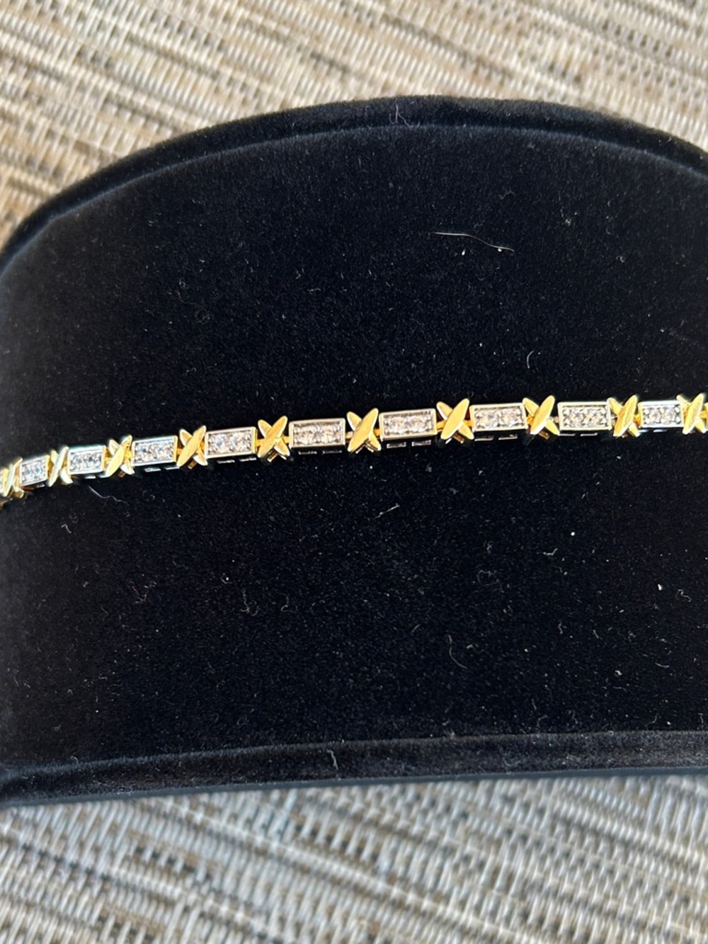 Two-Tone Gold & Silver Pavé Link Bracelet - Picture 2 of 5